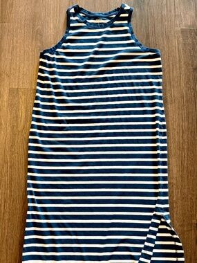 Sonoma Goods for Life Women's Striped Midi Tank Dress - Blue/White - Size L